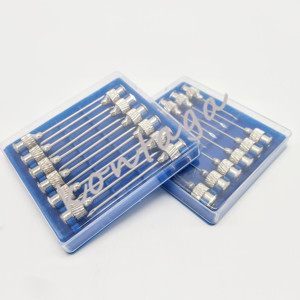 <span class=keywords><strong>Aiguille</strong></span> de <span class=keywords><strong>seringue</strong></span> en acier inoxydable à taille variable KTG12084 14-23G 1/4''-1 1/2'' <span class=keywords><strong>avec</strong></span> moyeu moleté rond pour applications avicoles et animales - Product Image 6
