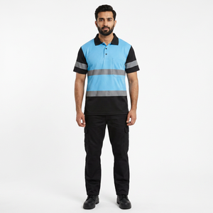 Polo de sécurité en polyester personnalisé pour homme, logo personnalisé, polo haute visibilité, vêtements de sécurité réfléchissants, polo à manches courtes - Product Image 1