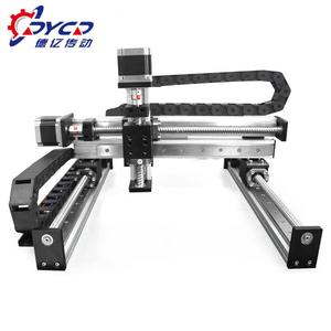 Gantry <span class=keywords><strong>Robot</strong></span> 4-sumbu XYZ meja geser mesin CNC Linear panduan bubut lampiran kustom presisi tinggi 50-1000mm 25kg bantalan beban - Product Image 1