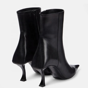 Nuevos Zapatos de Tacón Delgado Personalizados para Mujer, Botines de Punta Puntiaguda, Tacones Altos, Estilo Stiletto, Cierre Lateral con Cremallera, Cortos - Product Image 2