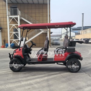 Carrito de Golf Eléctrico Todoterreno de 4 Plazas con Toldo Rojo Resistente, Parabrisas Plegable y Ruedas Deportivas de Aleación - Product Image 6