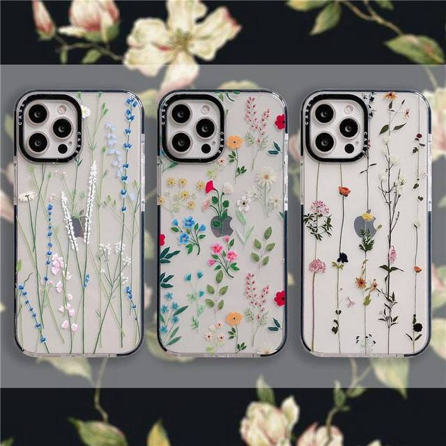 Soft Phone Case for IPhone 11 Case IPhone 14 15 Pro 12 13 Pro Max X XR XS 16 15 Plus Clear Flower Cover Silicone Funda