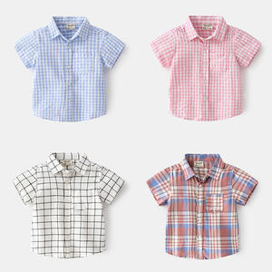 เสื้อเชิ้ตเด็กฤดูร้อนผ้าฝ้าย 100% ลายสก็อต ผลิตในจีน ขายส่ง ปรับแต่งได้ - Product Image 1
