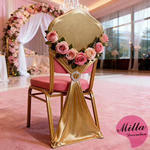 Housse <span class=keywords><strong>de</strong></span> dossier <span class=keywords><strong>de</strong></span> <span class=keywords><strong>chaise</strong></span> décorative à anneau élastique, housse <span class=keywords><strong>de</strong></span> <span class=keywords><strong>chaise</strong></span> à nœud, sans lavage, estampage à chaud, housse <span class=keywords><strong>de</strong></span> <span class=keywords><strong>chaise</strong></span> en spandex métallique - Product Image 1