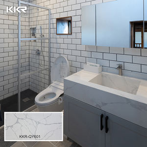 מלאכותי אבן יהירות למעלה מוצק משטח אמבטיה השיש עם משולב כיורים - Product Image 2