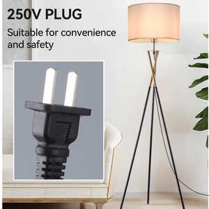 Lampadaire Tré<span class=keywords><strong>pied</strong></span> en Métal avec <span class=keywords><strong>Abat</strong></span>-<span class=keywords><strong>jour</strong></span> en Tissu, Culot E27, Interrupteur au <span class=keywords><strong>Pied</strong></span> pour Salon, Chambre, Bureau, Décoration Intérieure, Luminaire <span class=keywords><strong>sur</strong></span> <span class=keywords><strong>Pied</strong></span> - Product Image 2