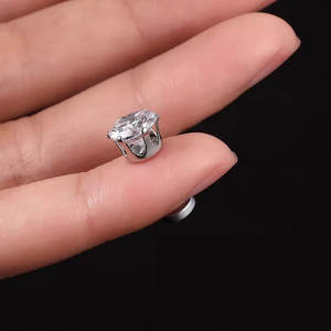 Custom Lady <b>Earring</b> Fashion Diamond 316L Stainless Steel Clip-on Diamond Magnetic <b>Earrings</b> <b>Magnet</b> <b>Earrings</b> For Women - Product Image 2