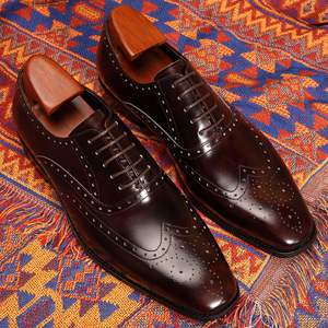 Zapatos Oxford Formales de Negocios para Hombre, Hechos a Mano, de Cuero Genuino, Retro, Cuadrados, Transpirables, Antideslizantes y Desodorantes - Product Image 2