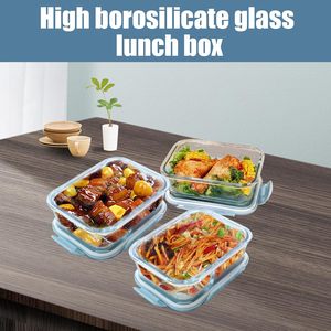 High Borosilicate Glass Lunch Box Household Bento Box <b>Microwave</b> Compartments Preservation <b>Bowl</b> <b>With</b> <b>Lid</b> - Product Image 2