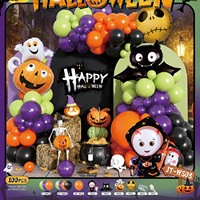 Perlengkapan Dekorasi Halloween Grosir, Seri Balon Garland Halloween Bentuk Labu, Balon Helium untuk Dekorasi Pesta Festival
