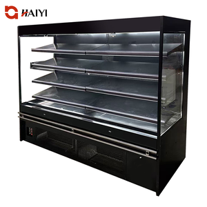 Commercial Refrigerated Showcase Air Stainless Steel Open Deck Display Chiller Adjustable Shelves for Supermarket Drinks Fruit - Product Image 1