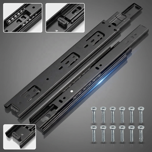 Herrajes Meilong: Corredera telescópica de 3 pliegues con rodamientos de bolas para cajones / Corredera de cajón con bloqueo / Guía deslizante - Product Image 4