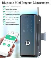 Cerradura Inteligente para Puerta de Vidrio TOPTEQ G9, Cerradura de Puerta con Reconocimiento Facial 3D, Control de Acceso para Oficina, Cerradura para Puerta de Vidrio sin Marco