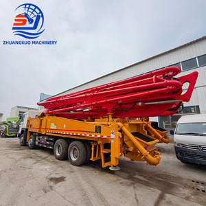 ZHUANGKUO MACHINERY Camión bomba de hormigón usado 36m 46m 56m con motor diésel, componentes principales de la bomba, color amarillo - Product Image 1