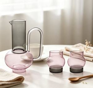 Théière en verre vert en gros, pichet à eau en verre résistant à <span class=keywords><strong>la</strong></span> chaleur avec ensemble de tasses à thé pour le service du thé à <span class=keywords><strong>la</strong></span> maison, carafe en verre domestique - Product Image 5