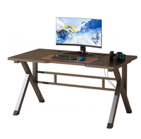 Table de Jeu PC GEDO Ergonomique Courbée Personnalisable, Piètement en Acier Type K, avec Support Unité Centrale