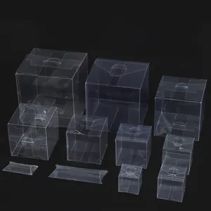 Boîte personnalisée en <span class=keywords><strong>vinyle</strong></span> PET Boîtes d'emballage en acétate cube carré en plastique PVC transparent avec logo - Product Image 1