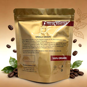 Emballage alimentaire personnalisé, sachet de poudre 400g, pochette pour grains de café de boutique avec fermeture éclair et valve - Product Image 6