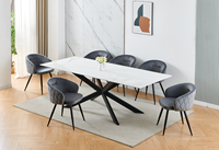 Meubles modernes personnalisés Pieds en métal Table à manger extensible avec plateau en céramique
