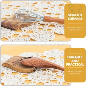 Heat Resistant Acacia Wood Kitchen Scoop Holder Storage Tray Cutlery Utensil Countertop Organizer Spoon Stand - Product Image 5