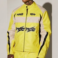 Blouson aviateur de course motard en cuir personnalisé pour hommes blouson de moto court en cuir avec patch brodé et fermeture éclair pour hommes
