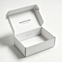 Boîte d'expédition cosmétique personnalisée en carton ondulé blanc, pliable, recyclée, pour produits de beauté et soins de la peau, avec impression de logo