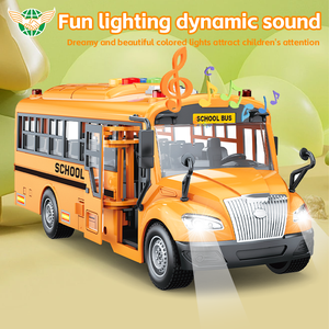 Trẻ Em Thương Hiệu Mới Nhựa Quán Tính Đồ Chơi Âm Nhạc Ánh Sáng Trường Xe Buýt Đồ Chơi Mô Hình Xe Cửa Có Thể Mở Ra Ma Sát Đồ Chơi Xe Hơi - Product Image 3