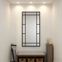 Miroir mural moderne minimaliste en fer noir pour la maison, idéal pour le salon, la salle à manger, la chambre, les villas, la salle de bain, l'appartement
