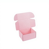 Boîte d'expédition personnalisée avec logo, rose, en carton ondulé, écologique, pliable, pour cadeaux, emballage en papier pour cosmétiques et bijoux