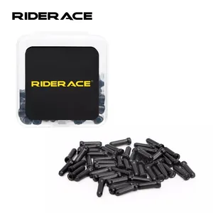 RIDERACE kawat rem 50 buah/lot, tutup ekor sepeda MTB bahan Aloi aluminium, penutup pelindung ujung kabel Pemindah garis aksesori bersepeda jalan