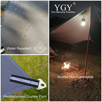 YGY 3.2*2.9M étanche jardin auvent Poly coton/TC bâche auvent parasol tente hamac toile pluie mouche hexagone pour Camping soleil