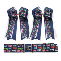 Noeuds et ceintures pour concours équestres, noeuds et clips de concours équestres monogrammes pour filles