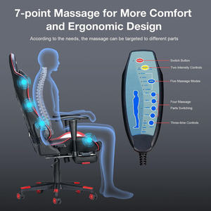 EE. UU. Gratis Personalizado Nuevo Diseño Alta Calidad Rojo Ergonómico Silla Para <span class=keywords><strong>Gamer</strong></span> <span class=keywords><strong>Pc</strong></span> Swivel Racing Gaming Silla con Masaje de Lujo - Product Image 4