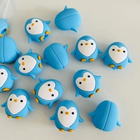 Protector de Cable en forma de pingüino para auriculares, organizador de Cable de datos con dibujos animados de animales