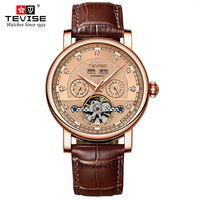 Montre mécanique automatique pour homme, montre mécanique de mode pour homme, montre en cuir étanche