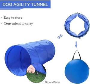Equipo de Entrenamiento de Agilidad para Perros, Kit de Iniciación para Pista de Obstáculos Interior y Exterior, Logotipo Personalizado, Entrena a tu Perro, Azul - Product Image 4