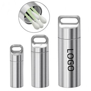 Wholesale Custom logo Waterproof Stainless Steel <b>Pill</b> <b>Case</b> Keychain Durable Small <b>Pill</b> Box Bottle - Product Image 1