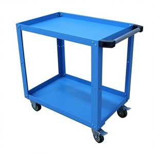 Carretilla Industrial de Acero Azul Lago con Cuatro Ruedas, Almacenamiento Multicapa, Carro Móvil - Product Image 1