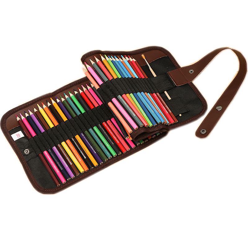 Набор цветных карандашей 48 шт., профессиональный набор для рисования, Деревянные сумки для карандашей и карандашей для художников, школьников и студентов, товары для творчества
