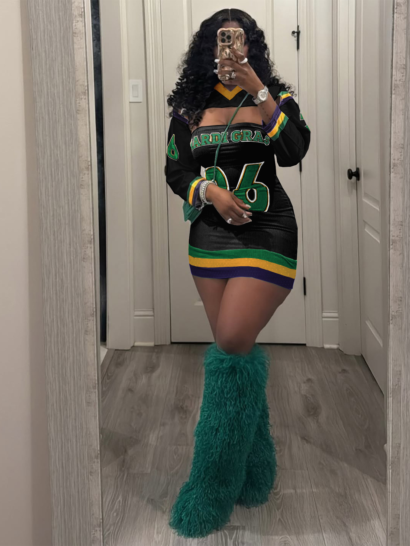 mardi gras bodycon dress Mardi Gras Make & Beads themed Bodycon dress