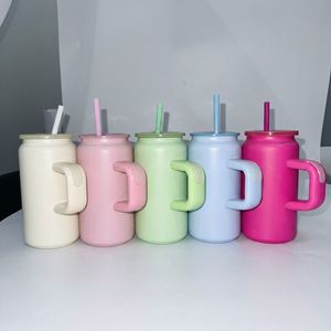 Vaso Térmico de Acero Inoxidable de 16 oz para Macarons, Aislamiento al Vacío de Doble Pared, Diseño Minimalista con Asa - Product Image 1