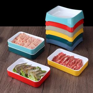 Plato de bandeja para servir desechable de <span class=keywords><strong>melamina</strong></span> cuadrada irrompible colorida de nuevas tendencias al por mayor para regalos - Product Image 1