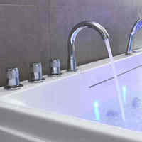 Baignoire à remous intelligente en acrylique sexy Baiyao Waterfall, massage, 1 pièce, moderne, tablier 3 côtés, lumière LED, réversible, utilisation intérieure