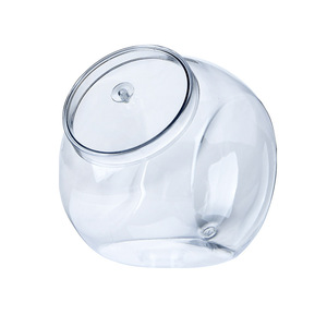 Rong An Rongda 2.3L Transparent Slanted Mouth Jar For <b>Candy</b> Storage Irregular Shape Packaging Container With Lid - Product Image 5