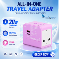Cargador Rápido Foxcan World Travel 20W PD Tipo-C, Adaptador de Enchufe USB con 2 Puertos de Salida, Compatible con Laptops, Resistente al Fuego, Garantía de 12 Meses
