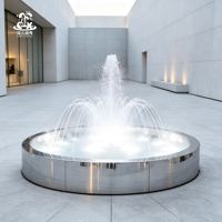 Fuente Musical Circular Personalizada de Acero Inoxidable con Chorro de Agua LED, Kit Completo para Paisajismo de Parques y Patios de Resorts