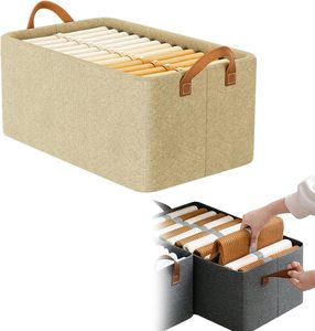 Collapsible Fabric <b>Storage</b> <b>Box</b> Closet Organizer Drawer Basket <b>for</b> Clothes <b>Decorative</b> <b>Storage</b> Bins <b>for</b> Wardrobe Organization - Product Image 1
