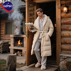 QZFSO nouveau hiver <span class=keywords><strong>grand</strong></span> col bouffant <span class=keywords><strong>doudoune</strong></span> épais chaud sur le genou doux pain Parka mince ceintures manteau en duvet d'oie - Product Image 1