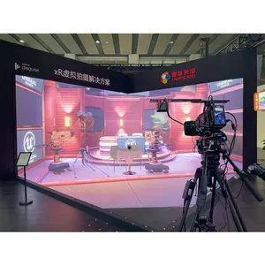 Led Virtual layar peraga tv iklan terpasang di dinding cermin video layar peraga digital untuk ruang studio virtual
