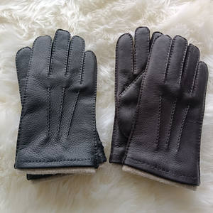 <span class=keywords><strong>Gants</strong></span> de conduite en cuir de cerf pour homme et femme, doublés de laine d'<span class=keywords><strong>hiver</strong></span>, couture à la main, logo personnalisé, support d'échantillon - Product Image 6